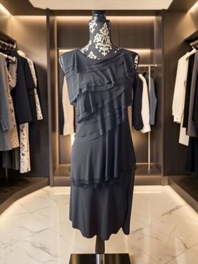 New Adam Jacobs Women Black Cocktail Dress XS NWT Vintage Y2K​​